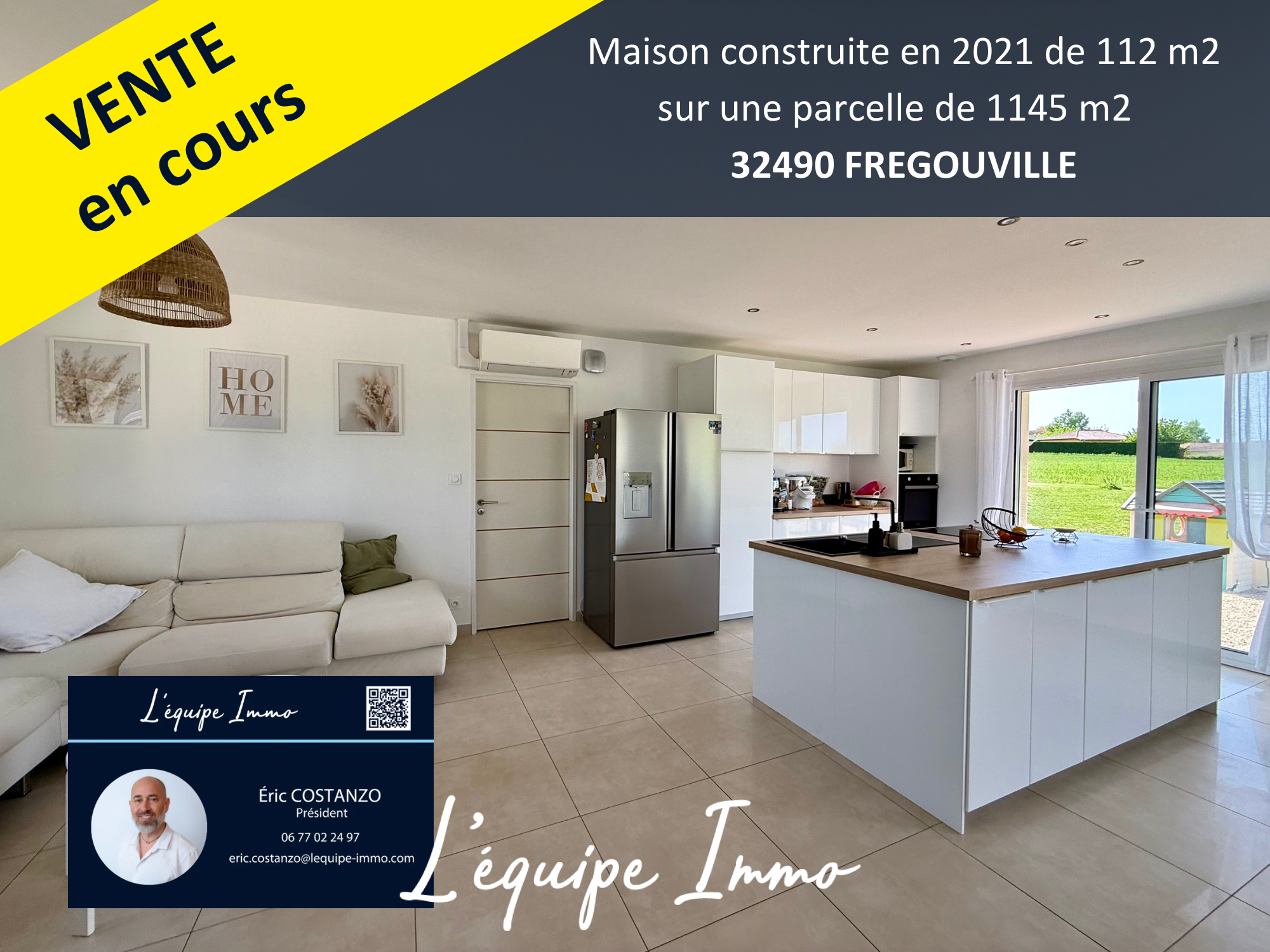 Maison contemporaine T4 de 112m2 sur 1145m2 de terrain